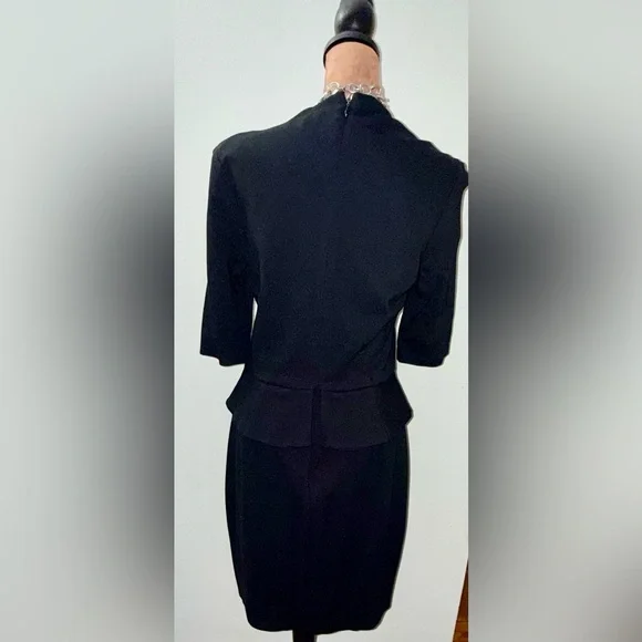 Cynthia Steffe Black peplum dress fully lined size 8 - Picture 2 of 2